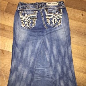 Rock Revival Denim Midi Skirt